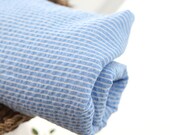 Sky Blue White Stripe Ripple Cotton, U3318
