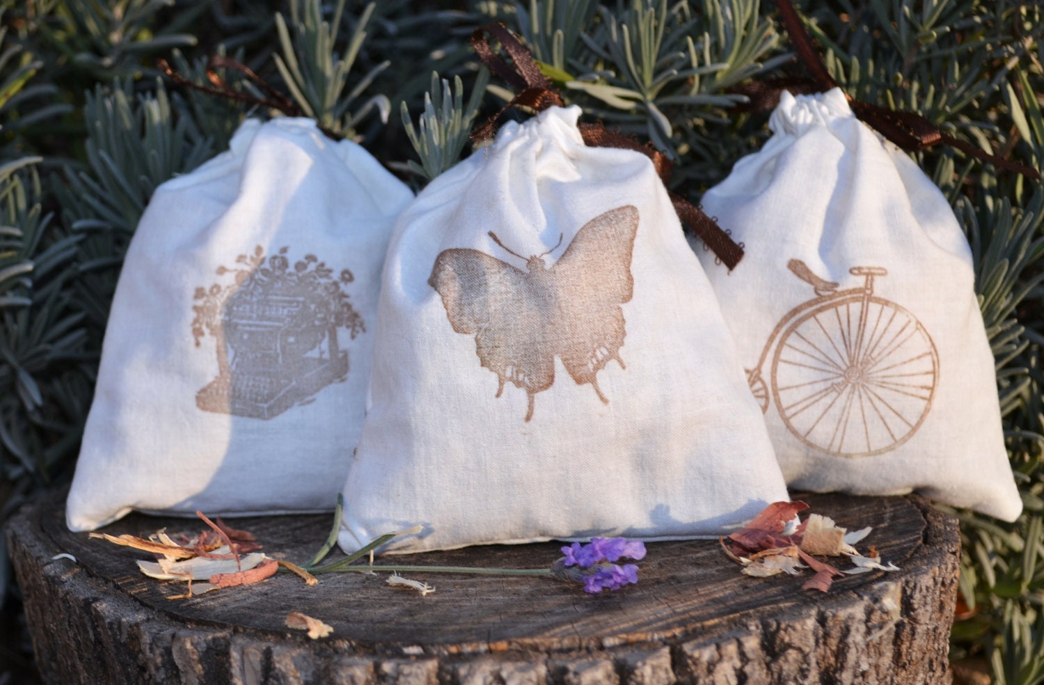 Lavender Scented Cedar Sachet Set -- Steampunk Trio 1