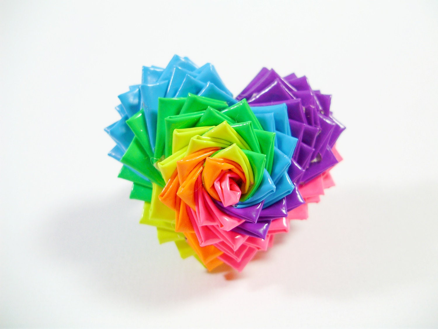 Rainbow Duct Tape Heart Ring