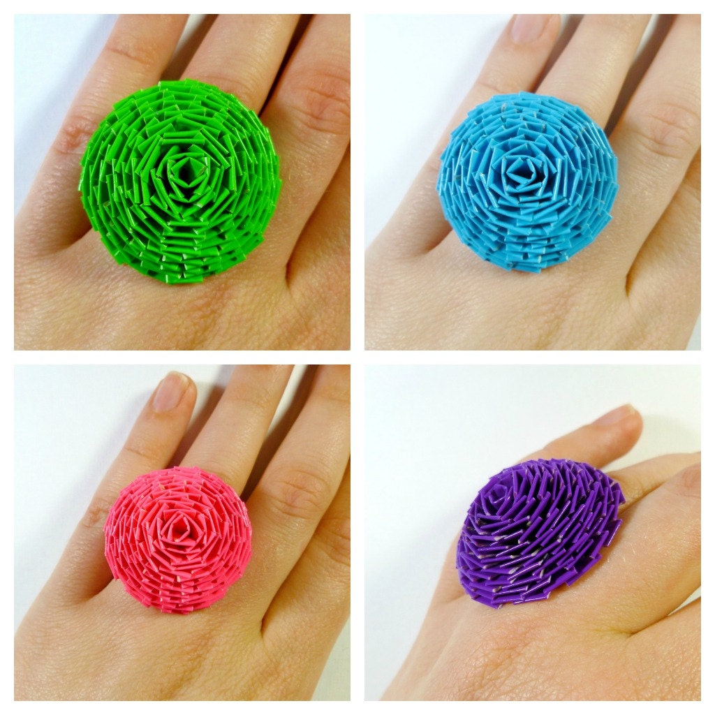 Custom Solid Color Duct Tape Chrysanthemum Ring