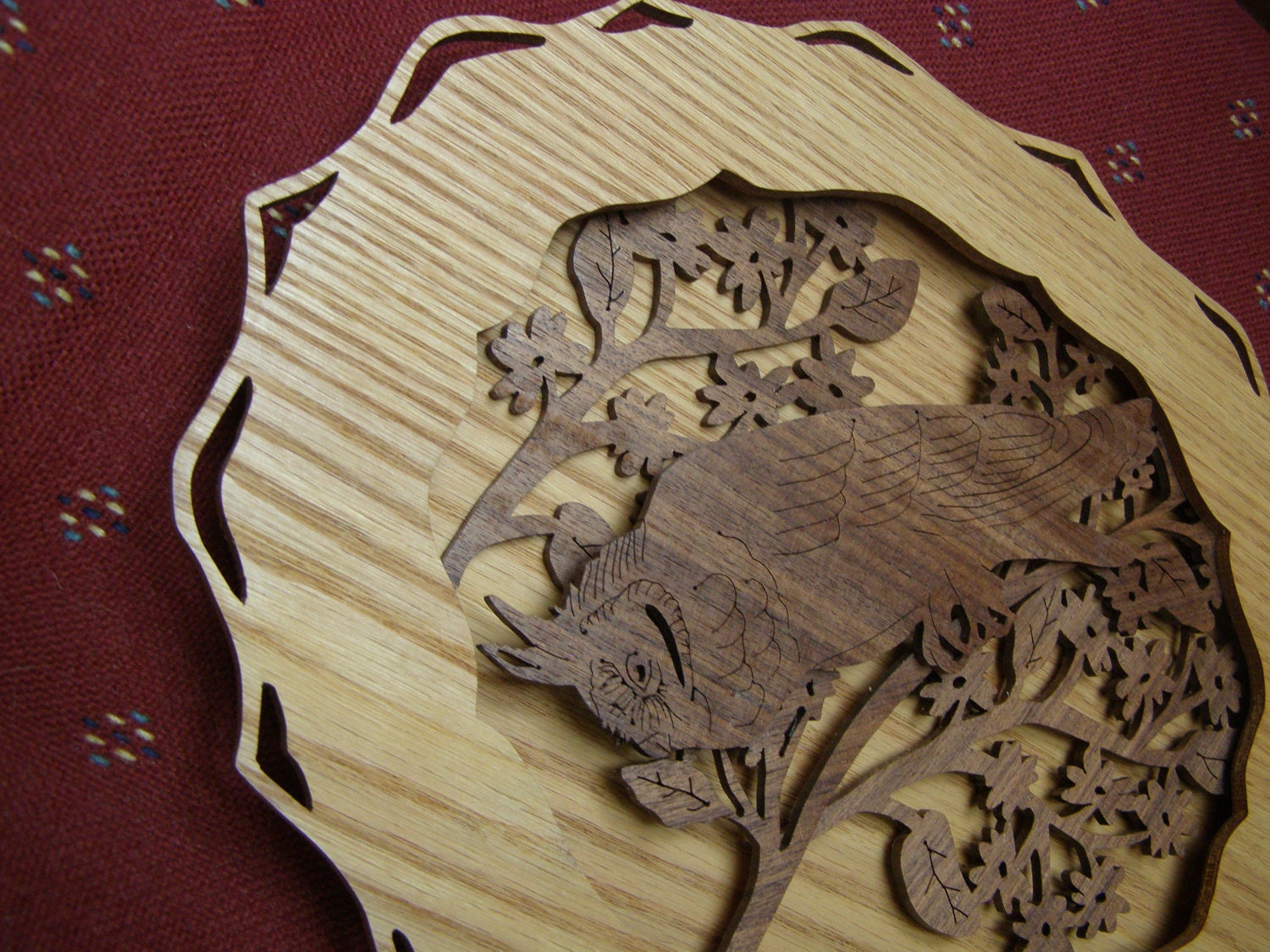 Owl Three-Dimensional Handmade Wooden Wall Plaque