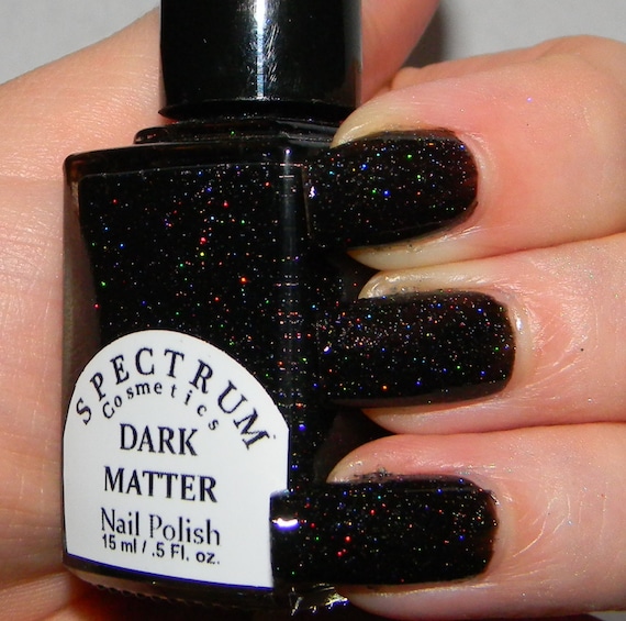 Black Holographic Glitter nail Polish DARK MATTER