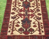 Nice 4 x 3  Gul-E-Burjesta rug/kilim from Afghanistan. Hand woven.