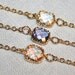 Pink Champagne and Mint Wedding Gold Earrings, Peach Mint Teardrop Earrings, Faceted Mint Peach Glass Drops bezel set earrings, Bridal, Gift
