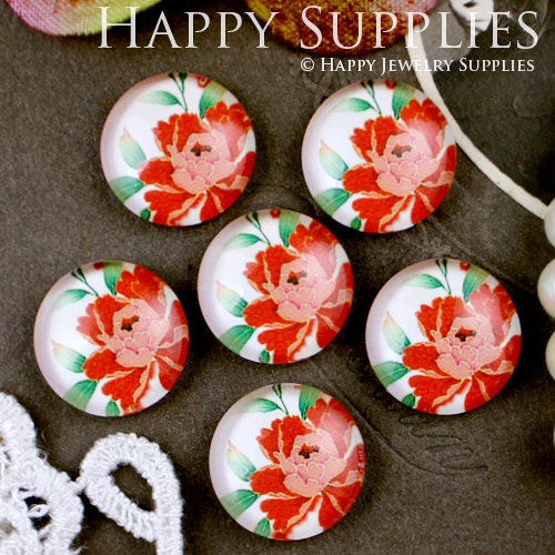 Sale - 10% OFF - 10pcs 12mm (GC12-304) Handmade Photo Glass Cabochon