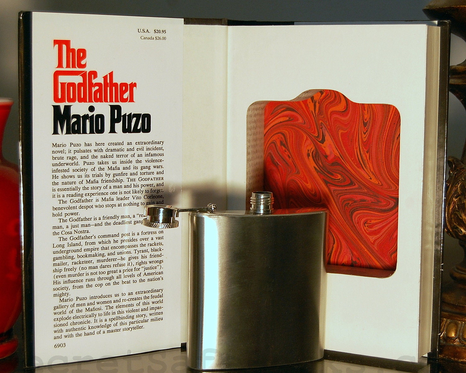 Hollow Book Safe & Flask THE GODFATHER