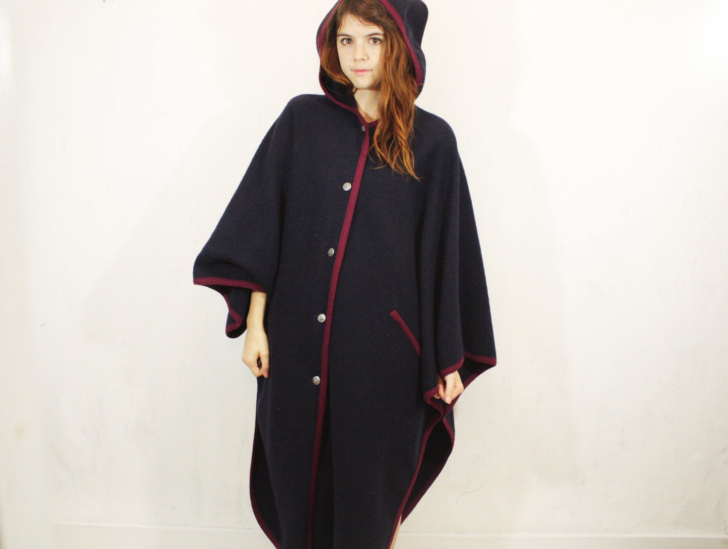 Navy Blue and Maroon Coat S M
