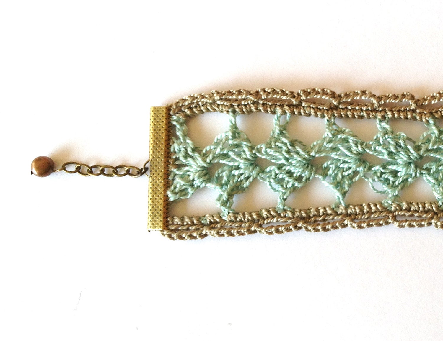 Fan-Stitch Lace Cuff - Colonial & Taupe