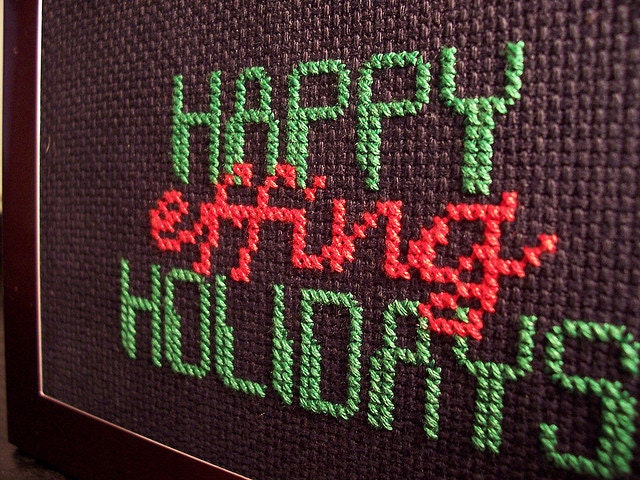 PDF Cross Stitch Pattern - Happy Effing Holidays - original design