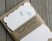 Vintage Swallows -  Letterpress Die Cut Note Cards