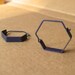 Mini Oxidized Silver Hexagonal Earrings