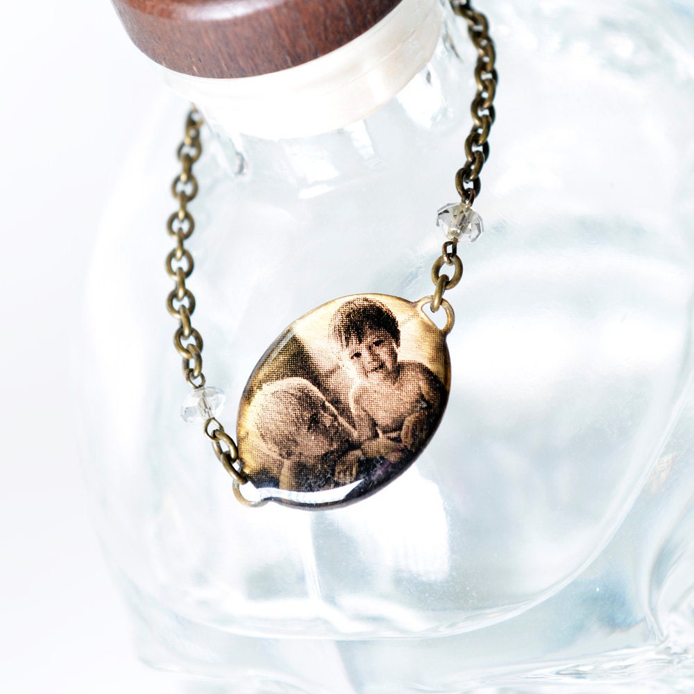 Family Photograph - Custom - Vintaj brass - Bracelet