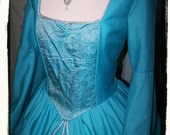 Ariel in Aqua Tudor Renaissance Game of Thrones Gown Bust 36"
