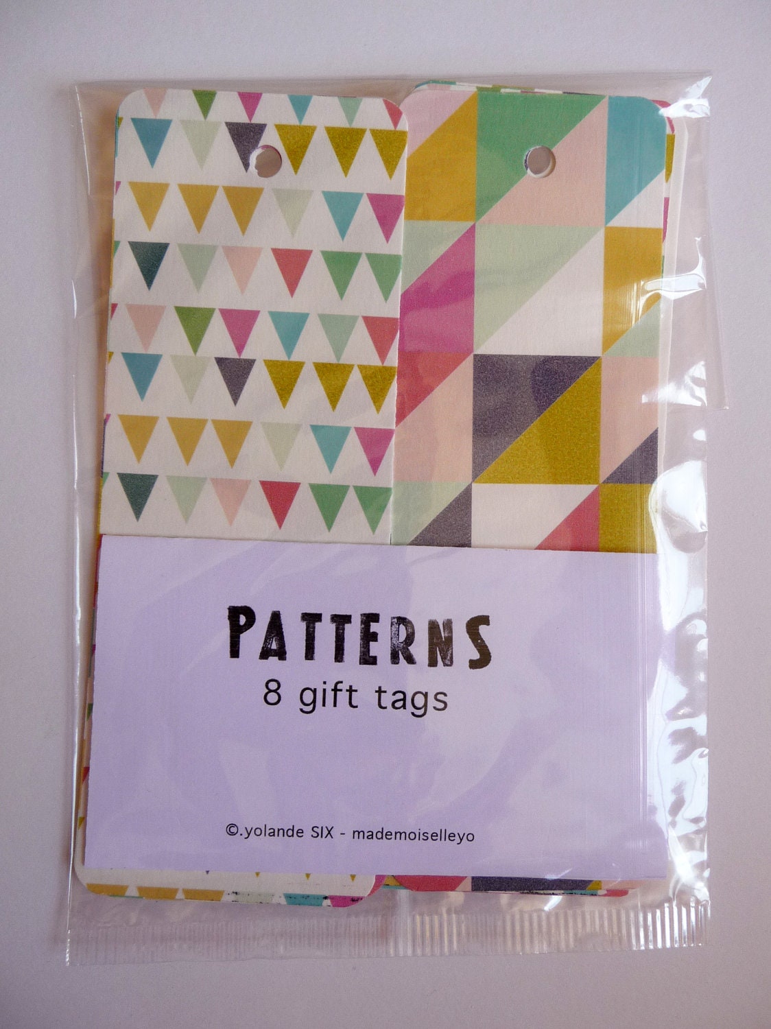 8 gift tags Cards - Geometric and colors - print