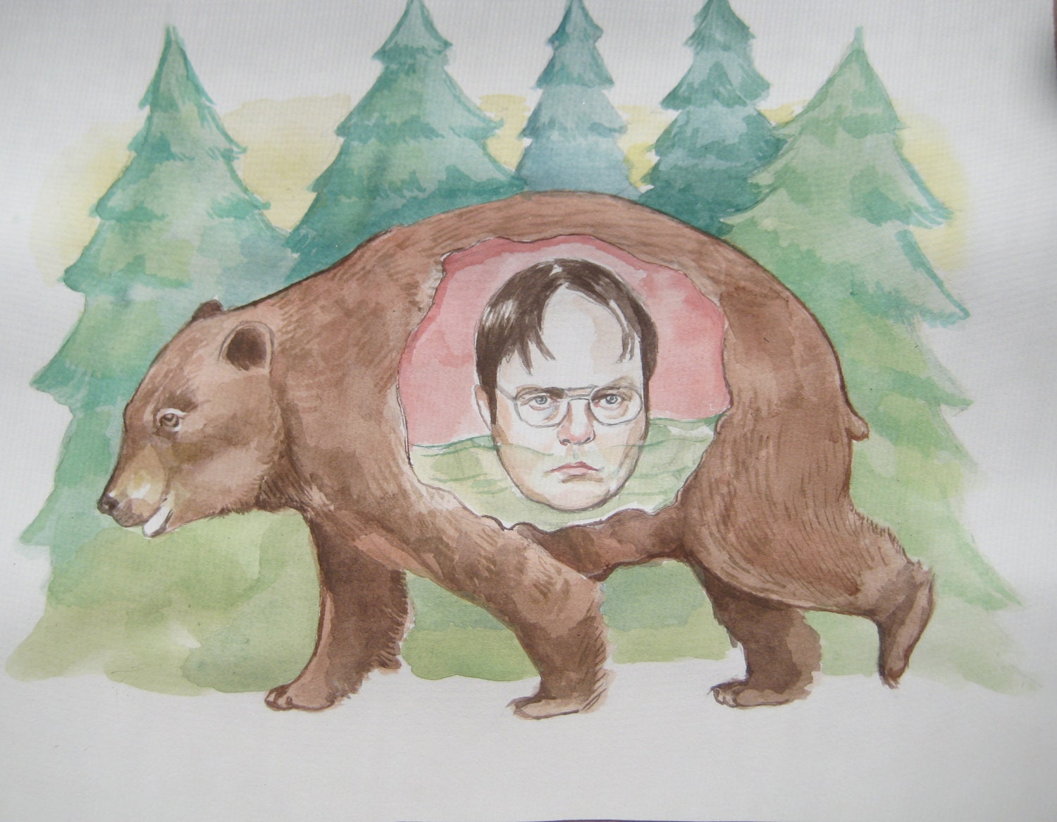 Dwight Schrute in the belly of a bear