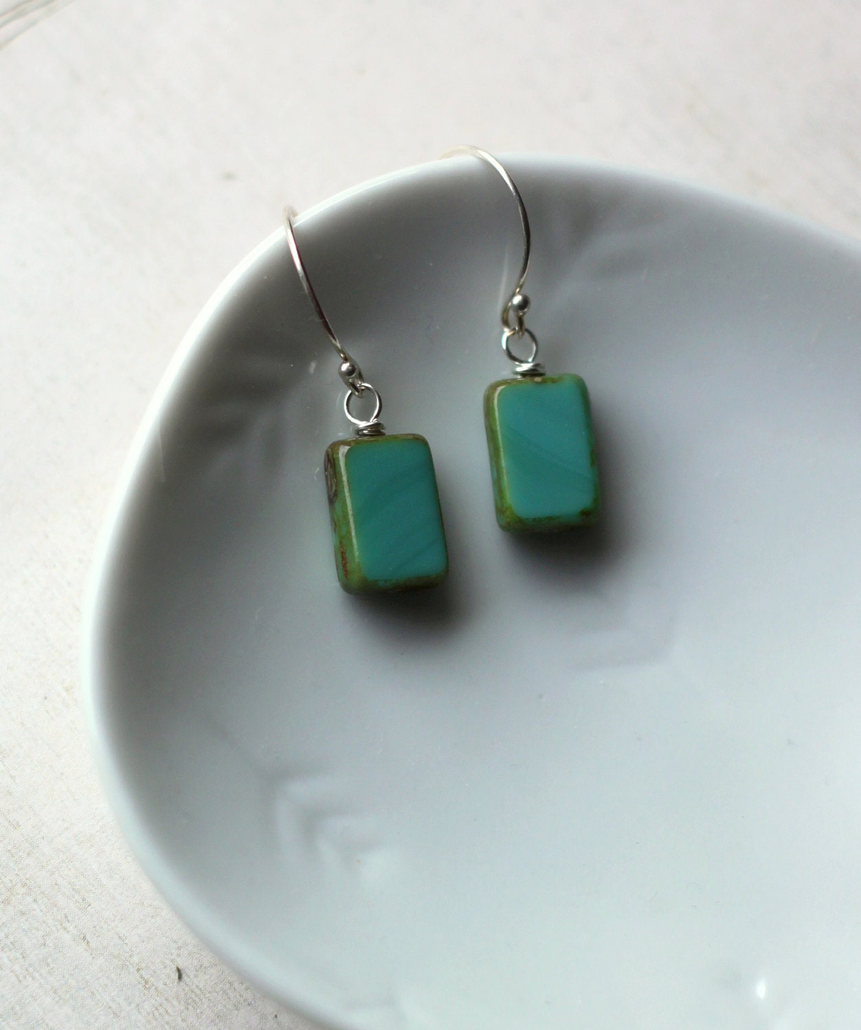 Akin /sterling silver & czech glass earrings