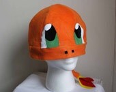 Charmander Hat With Tail Pokemon Fleece Hat Anime Manga Cosplay Rave Skiing Snowboarding Video Game
