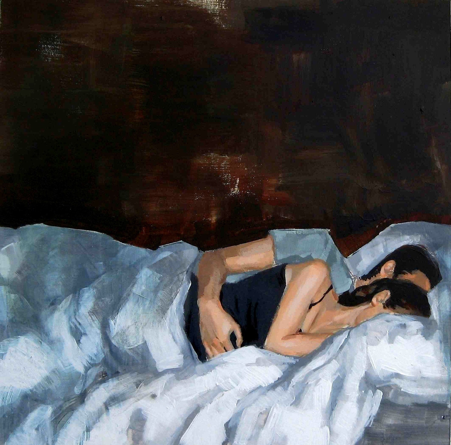 November . giclee digital art print of acrylic painting . valentines day gift idea