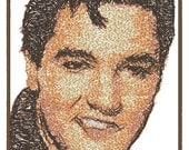 Elvis Photostitch Needlecraft Embroidery Thread Art  Machine Embroidery Design File for 5x7 hoop multiple formats