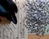 sequins, silver, matte, 3mm