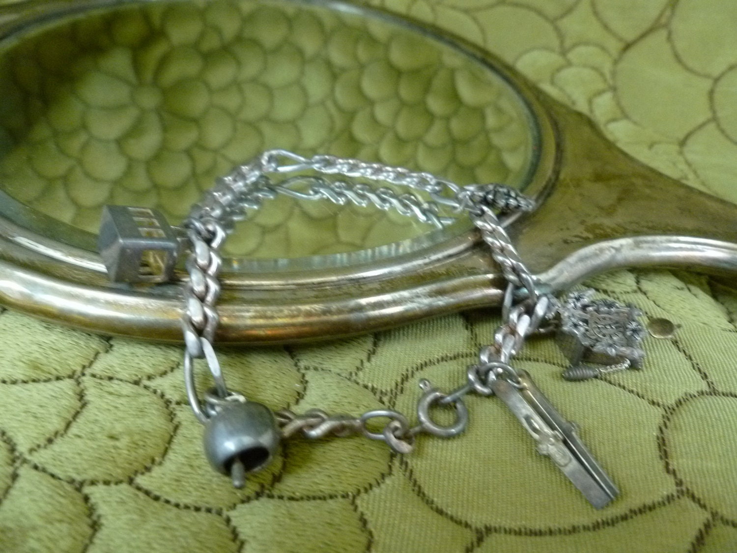 Sterling Silver German Ski Weekend Bracelet with 800 silver charms