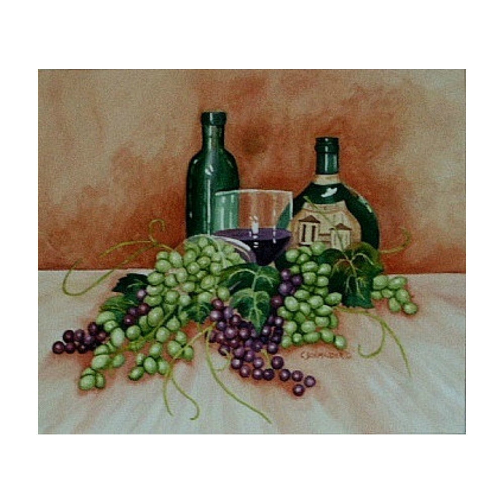 Beyond the Harvest (Wine Bottles and Grapes) - Limited Edition Giclee