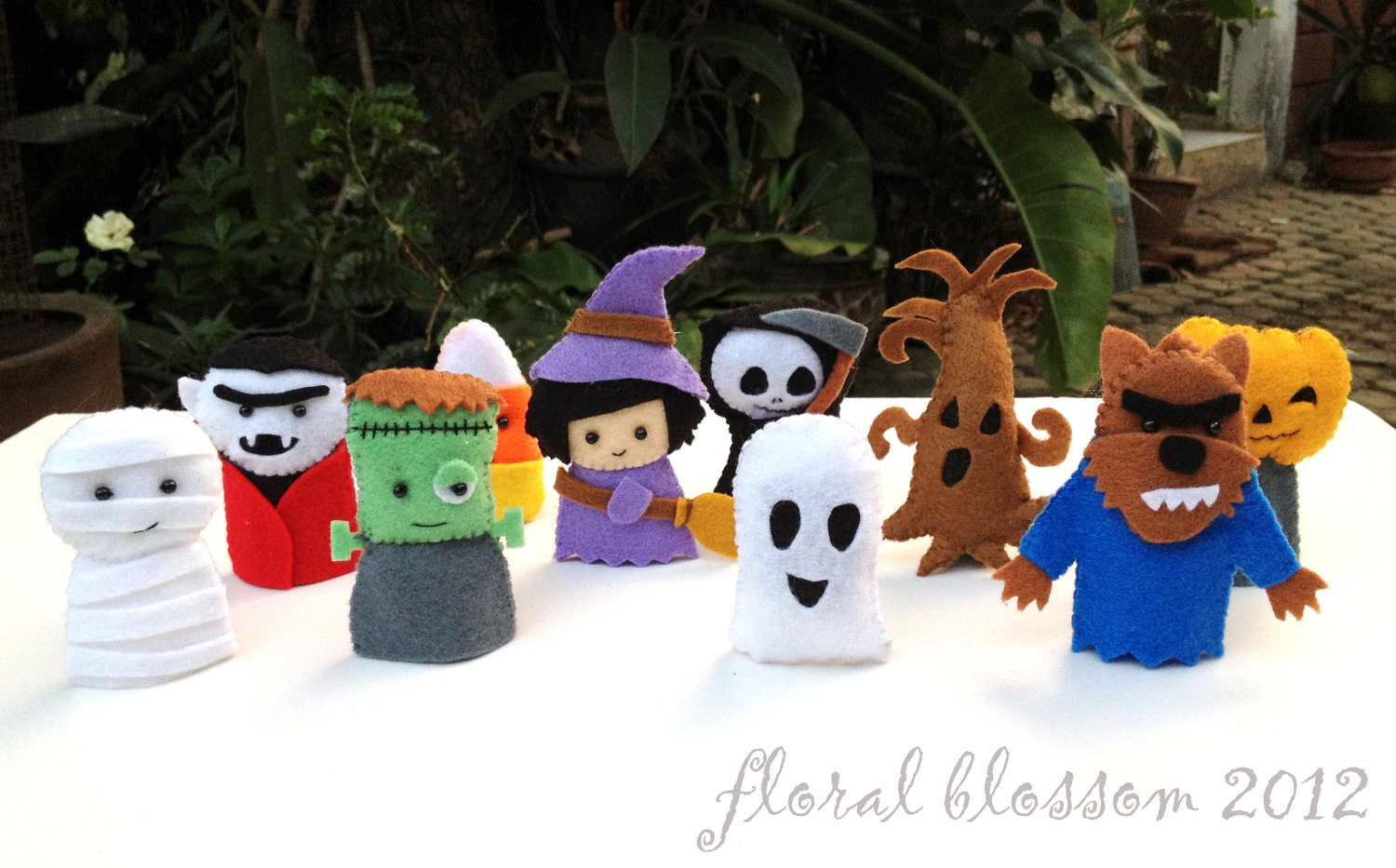 PDF Pattern: Halloween Friends 02 Felt Finger Puppets