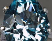5.60ct Pear Shaped Natural GEM Grade Aquamarine Ring