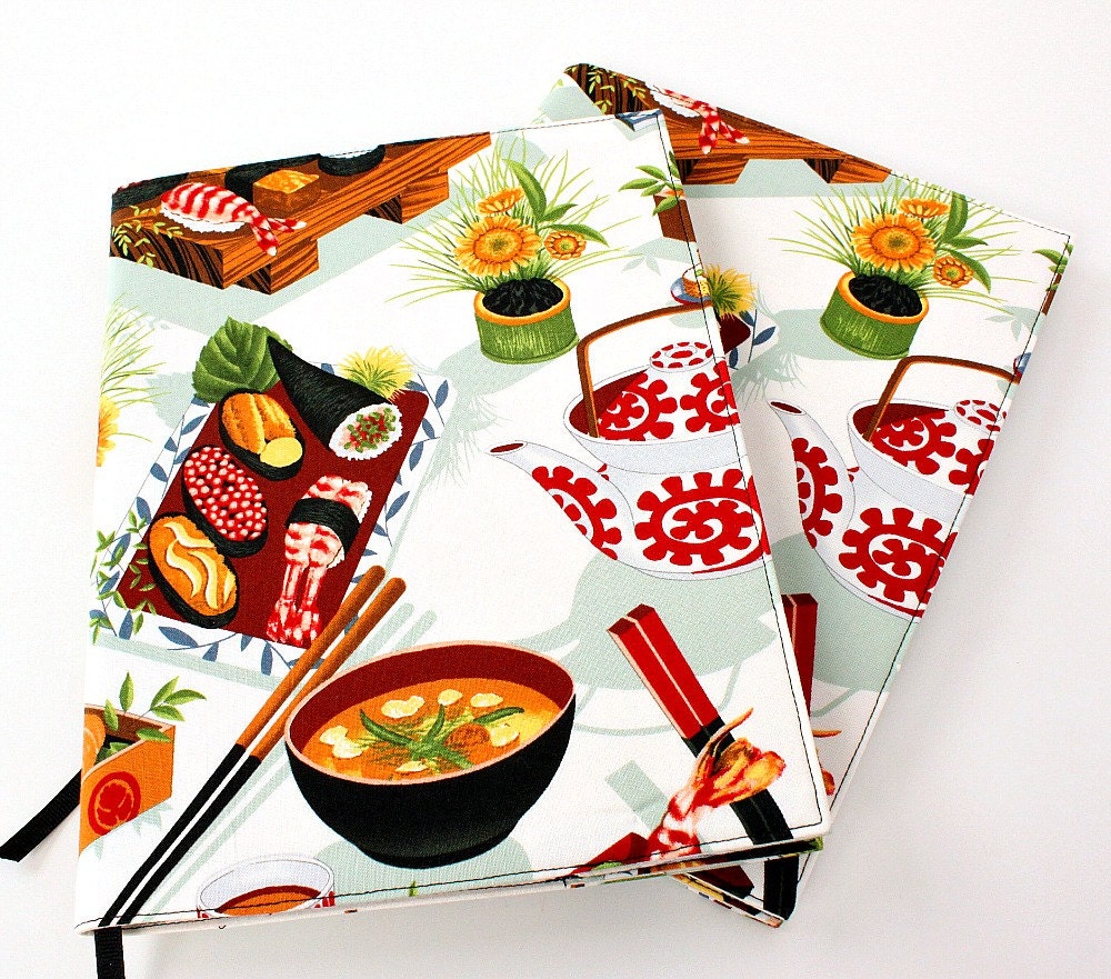Composition notebook fabric cover - Sushi Dinner