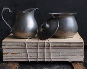 Vintage Pewter Creamer and Sugar