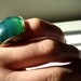 RESERVED - Fresh Apples Ring, Green Agate, Striped Gemstone, Gold
