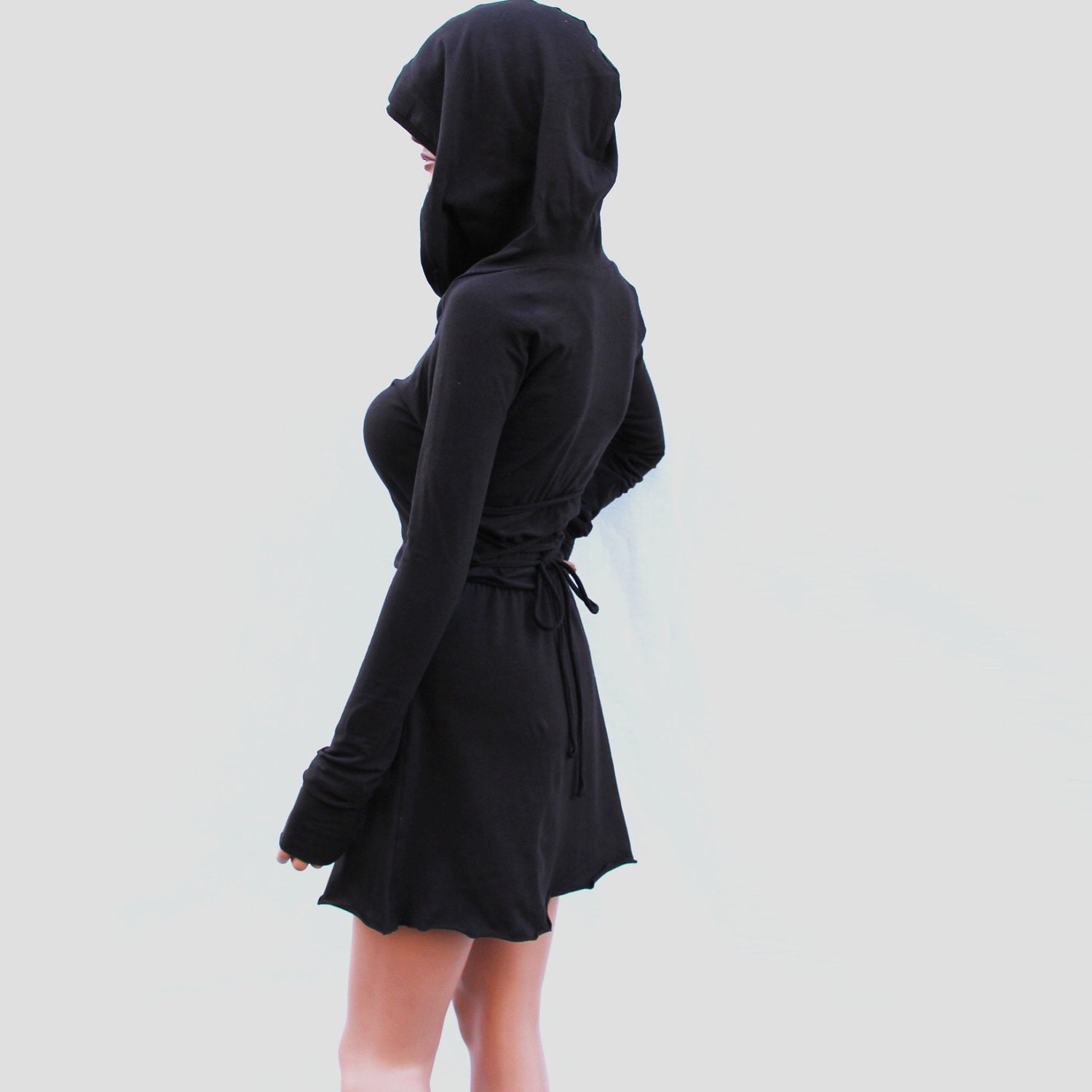 Brown Hoodie Dress / Party dress / Long Sleeve Dress//Women dress HD-BN-A