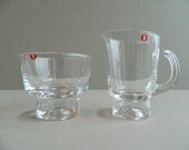 SALE:  iittala Finland Glass Sugar Bowl and Creamer