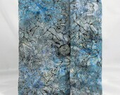 Quilted iPad / Nook HD Plus / Xoom / Kindle Fire HD 8.9 Case Cover Sleeve - Brown Leaf Shapes on Sky Blue Batik