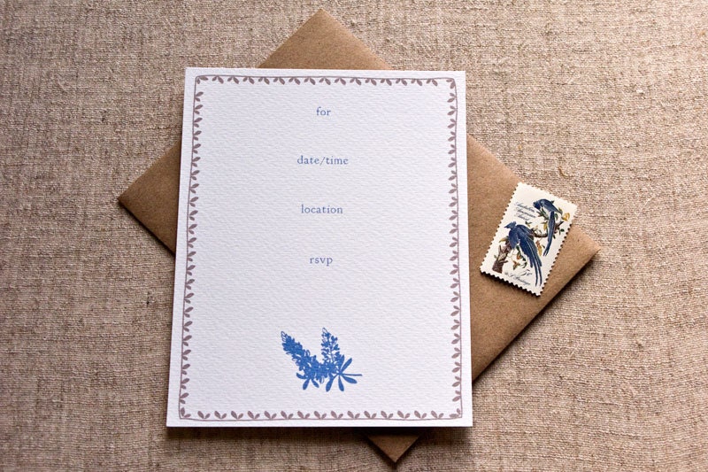 Bluebonnet Fill In Invitations, Set of 8