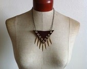 Prairie- Leather and Leaf Charm Necklace