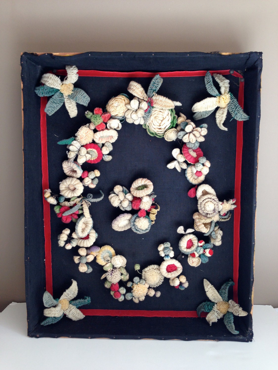 Victorian Wool Work Wreath