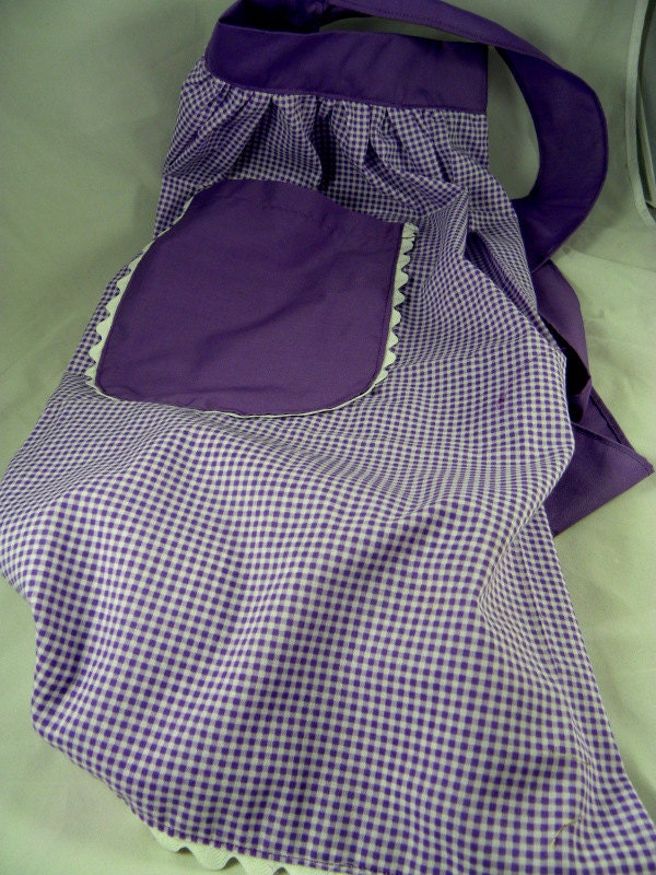 Purple Gingham Apron