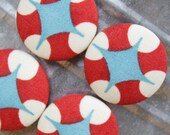 Red White and Atomic Blue Dot Retro Atomic Blue Magnet Set Refrigerator Office Organization Home Office