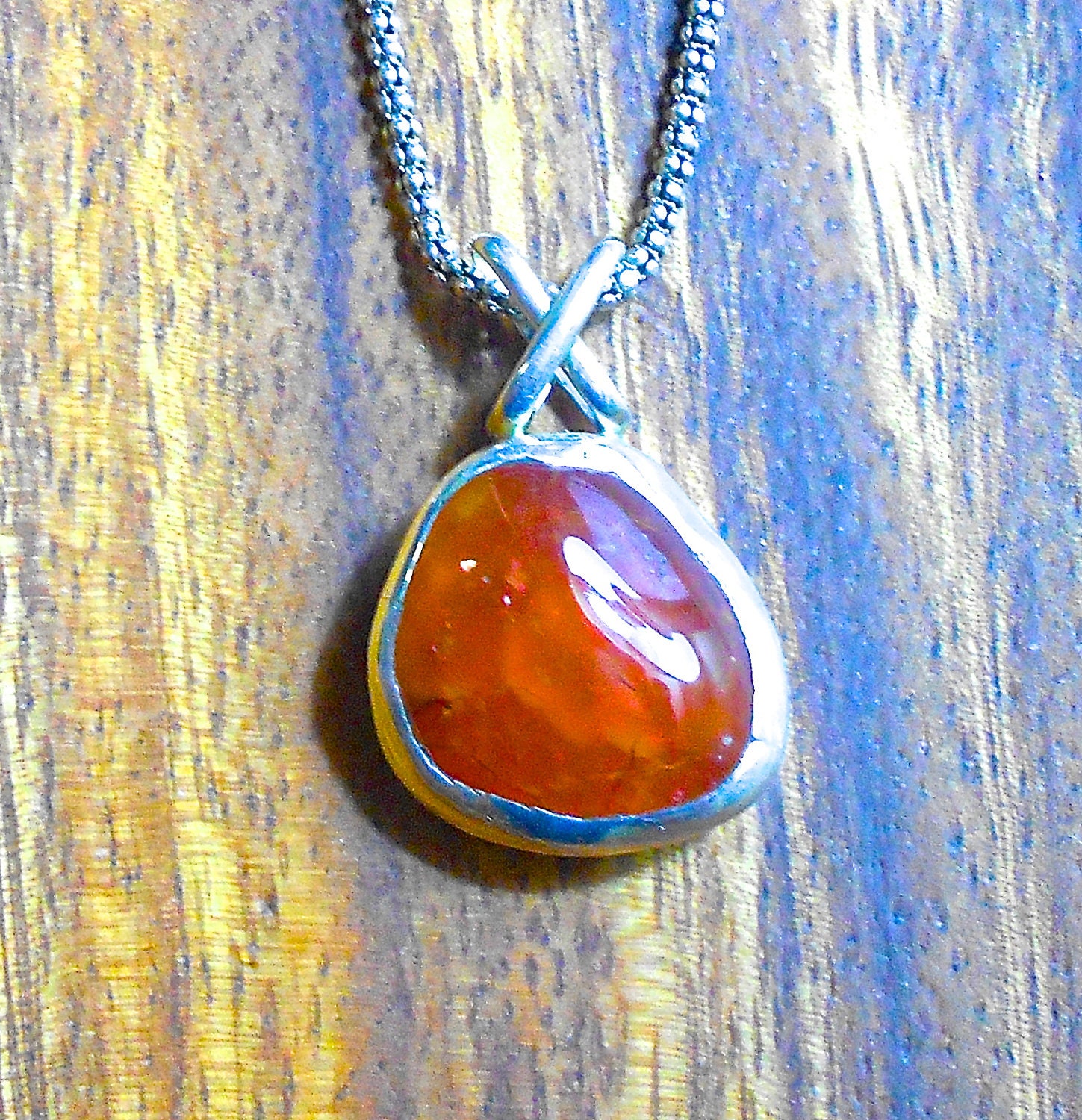 Sterling Carnelian Necklace Of Courage
