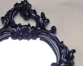Black Vintage SYROCO Mirror . . . Pretty is Pretty . . . Pearl Pink, White, Gold, Red, Black, Yellow