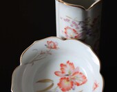 Porcelain Bud Vase and Petite Bowl Vintage 1970s