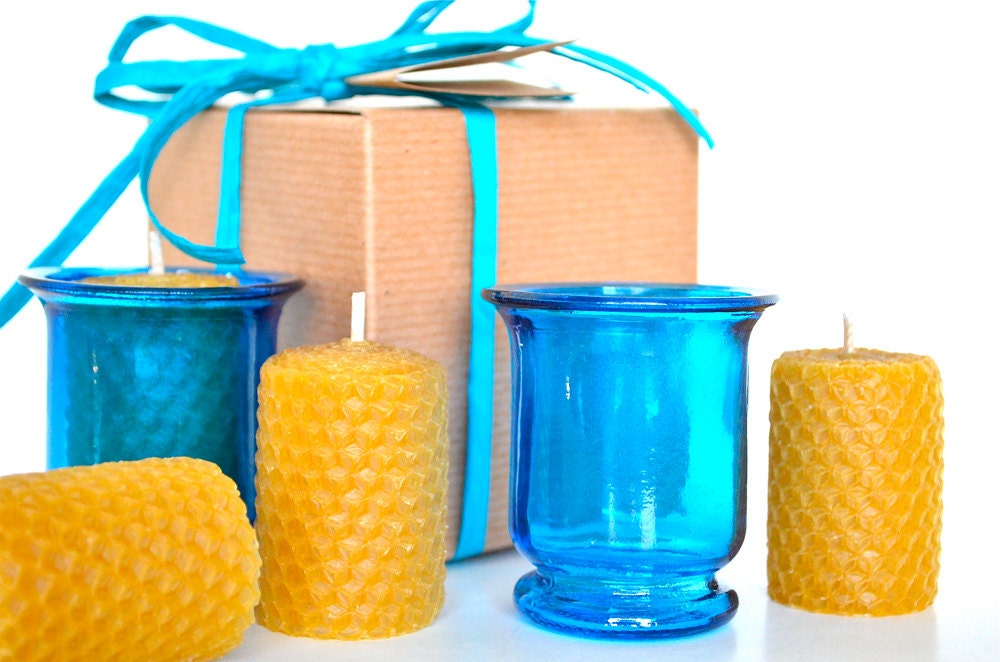 Beeswax Candle Gift Set - Blue