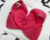 LPB - Large Boutique Twisted Bow - SHOCKING PINK