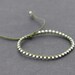 Olive Green Knotted Silver Unisex Adjustable Bracelet