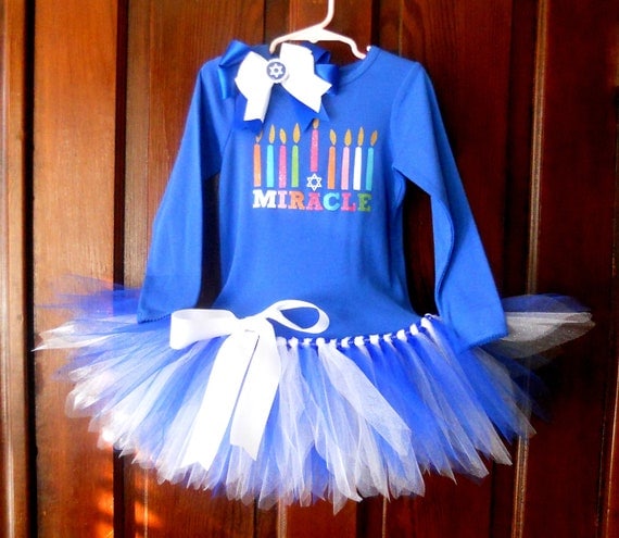 Hanukkah Tutu Dress Size 4T Ready To Ship