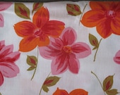 Pink and Orange Floral Cotton Fabric