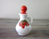Milk Glass Strawberry Decanter Avon