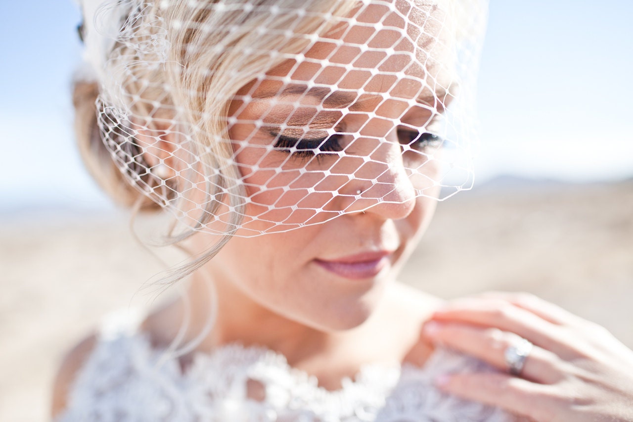 Standard 9 inch Birdcage Veil - Bandeau Style - Custom Colours Available
