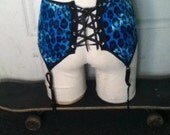 Blue Leopard Garter Belt corset